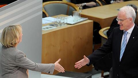 Hannelore Kraft und Jürgen Rüttgers: Reagieren sie zusammen NRW?