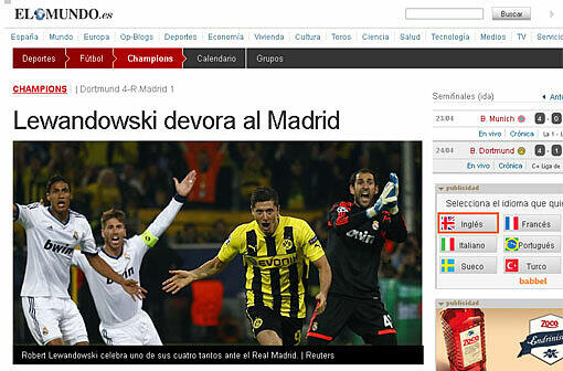 "Lewandowski frisst Real", schreibt die spanische Elmundo