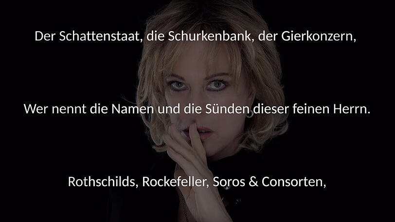In ihrem neuen Musikvideo mischt Lisa Fitz Kapitalismuskritik mit Verschwörungstheorien.