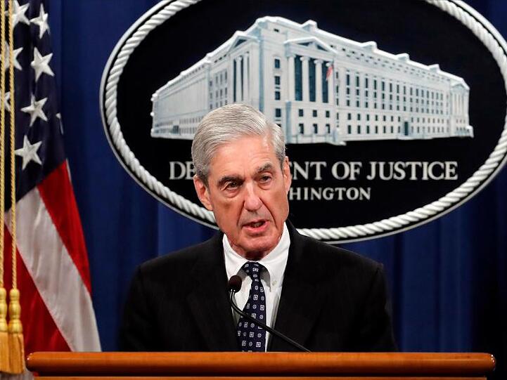 Robert Mueller, Sonderermittler in der Russlandaffäre, spricht im US-Justizministerium.