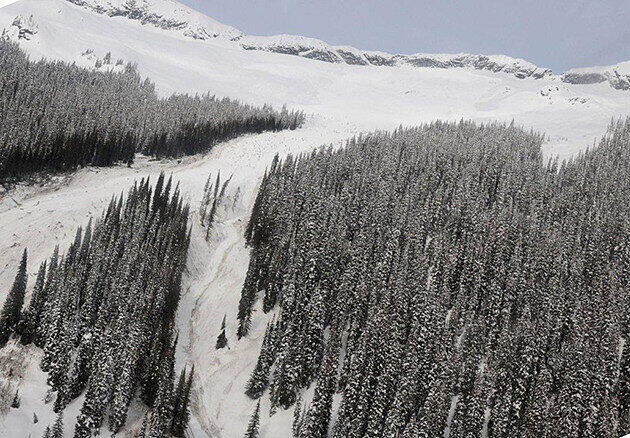 Der "Birthday Bowl" in Revelstoke: Ein beliebter Ort zum Heli-Skiing. Die Polizei vor Ort hat das Bild von der Stelle herausgegeben, wo die Lawine abging, die Jannik Inselkammer tötete.