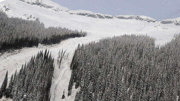 Der "Birthday Bowl" in Revelstoke: Ein beliebter Ort zum Heli-Skiing. Die Polizei vor Ort hat das Bild von der Stelle herausgegeben, wo die Lawine abging, die Jannik Inselkammer tötete.