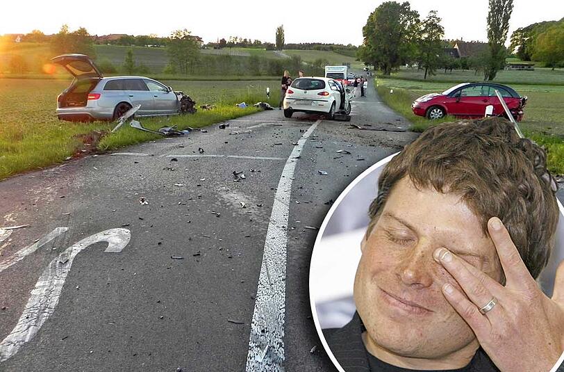 Da hat's gekracht: Jan Ullrich fuhr in Matwill in der Schweiz mit seinem Audi in das Heck eines anderen Wagens.