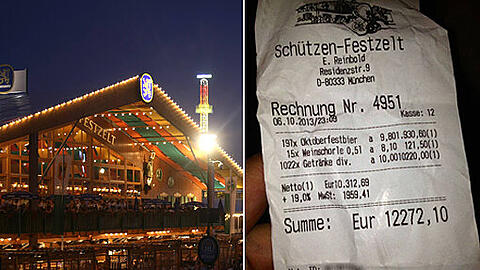 Saftige Rechnuung: Ein Gast hat laut diesem Papier über 12.000 Euro berappen müssen. Handelt es sich um einen Fehler?