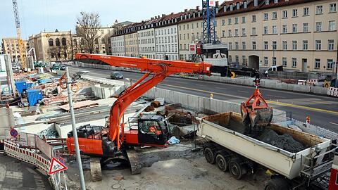 Überblick über die Baustelle am Thomas-Wimmer-Ring.