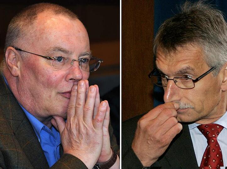 Verurteilt: AUB-Gründer Wilhelm Schelsky (l.) und der frühere Siemens-Vorstand Johannes Feldmayer.