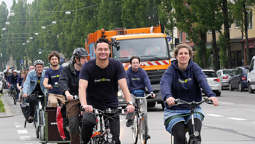 Mit dem Radl sicher unterwegs in der Stadt. Foto: Green City Mit dem Radl sicher unterwegs in der Stadt. Foto: Green City