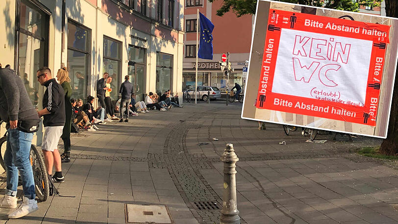 Viel los: Ein aktuelles Bild vom Gärtnerplatz. Aufs Klo darf hier nach 22 Uhr allerdings niemand mehr.