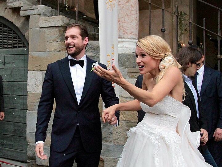 Junges Eheglück: Tomaso Trussardi und Michelle Hunziker bei ihrer Hochzeit im Oktober.