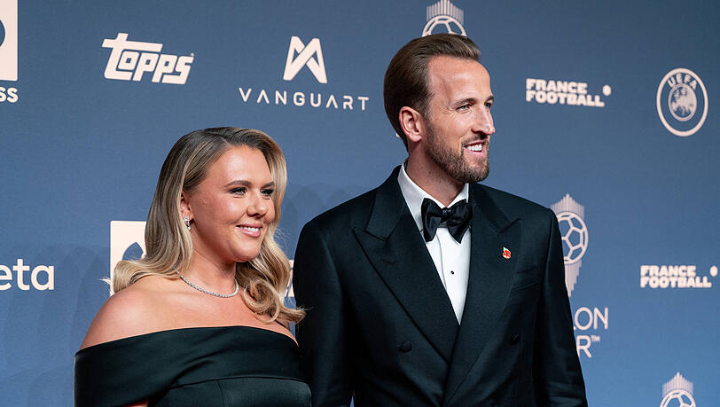 Mit seiner Frau Katie Goodland bei der Gala: Harry Kane gewann am Montagabend in seiner Heimatstadt den Ballon d&acute;Or.