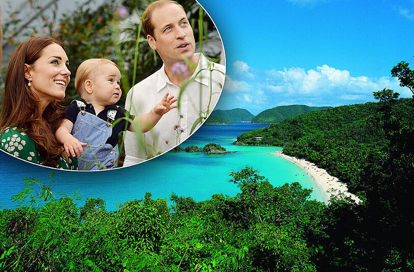 Prinz William, Herzogin Kate und Prinz George verbringen gerade einen Luxus-Urlaub auf der Privatinsel Mustique