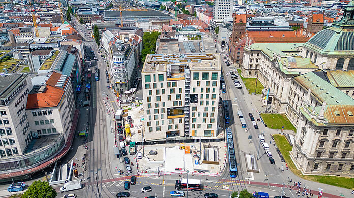 El nuevo Königshof am Stachus será un hotel de lujo, que incluirá un restaurante y un bar en la azotea.