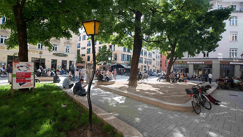 Der Wedekindplatz in Schwabing.
