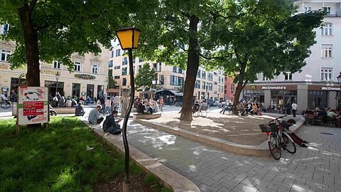 Der Wedekindplatz in Schwabing.