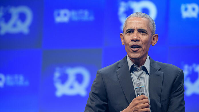 Barack Obama während seiner Rede bei "Bits&Pretzels".