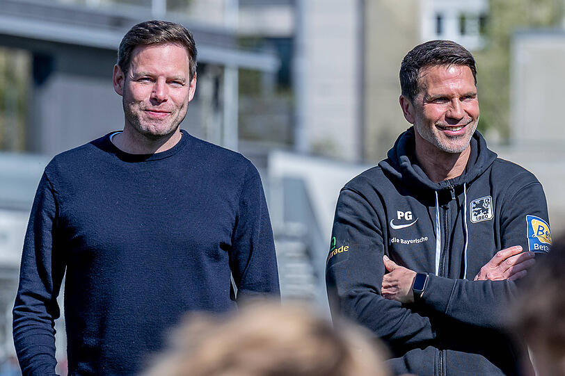 Sechzigs Sportchef Christian Werner mit Trainer Patrick Glöckner.