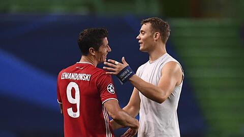 Holten mit Bayern das Triple: Torjäger Robert Lewandowski (l) und Torhüter Manuel Neuer.