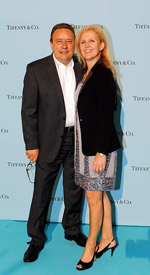 175 Jahre Tiffany in den Postgaragen München am 4.Sept.2012. 
Ulrich Hieronimi und Alexa Agnelli