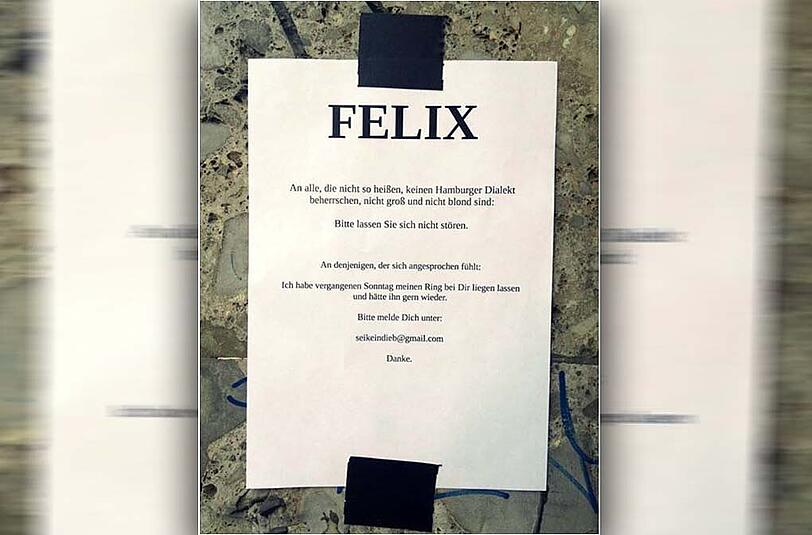 Auf der Suche nach Felix. Diese Botschaft wurde am Mittwochvormittag im Glockenbachviertel entdeckt.