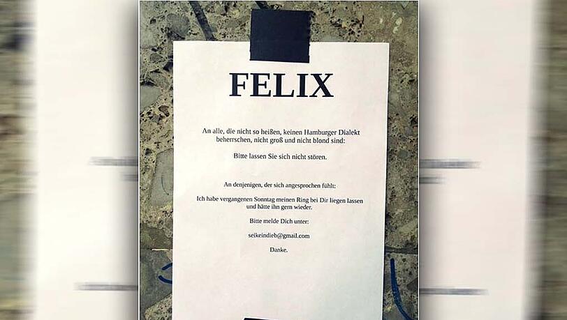 Auf der Suche nach Felix. Diese Botschaft wurde am Mittwochvormittag im Glockenbachviertel entdeckt. Auf der Suche nach Felix. Diese Botschaft wurde am Mittwochvormittag im Glockenbachviertel entdeckt.