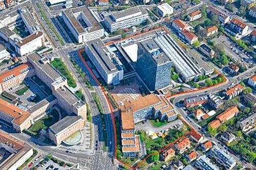 Um diesen Komplex - rot markiert - geht es.