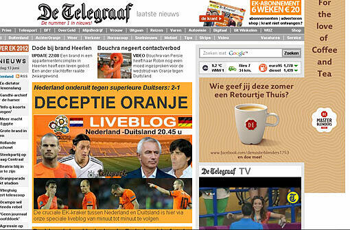 Enttäuschte Oranje, schreibt "telegraaf.nl".