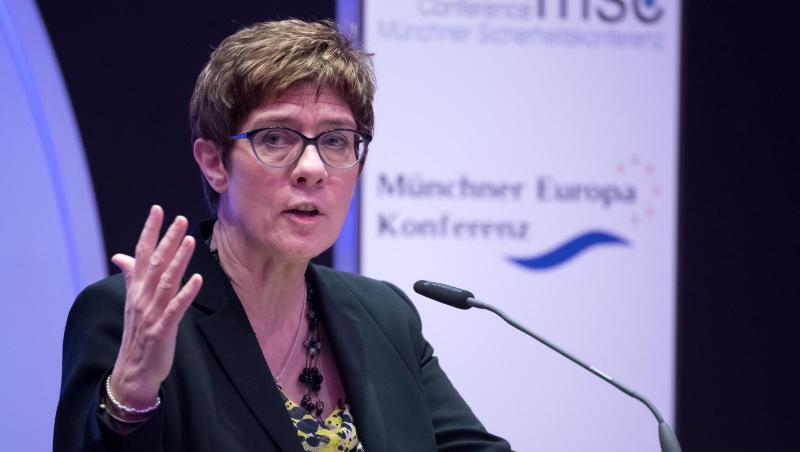 Annegret Kramp-Karrenbauer, Bundesvorsitzende der CDU, spricht während der Münchner Europa Konferenz. Foto: Sven Hoppe Annegret Kramp-Karrenbauer, Bundesvorsitzende der CDU, spricht während der Münchner Europa Konferenz. Foto: Sven Hoppe