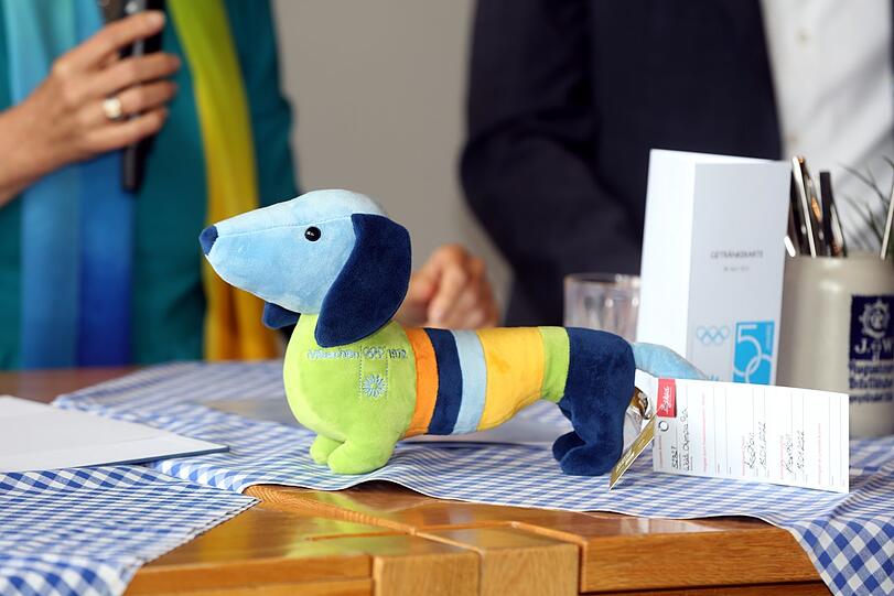 Waldi, das Olympiamaskottchen.