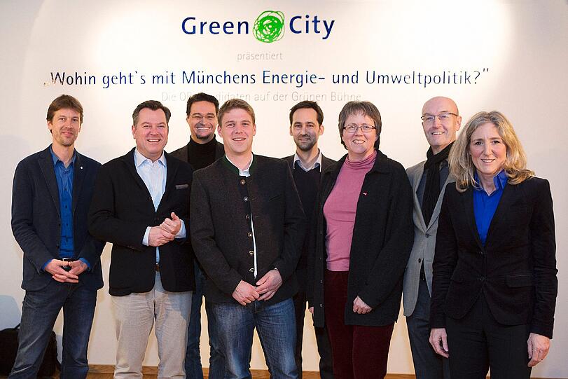 Zu Gast waren die OB-Kandidaten Sabine Nallinger, (Grüne), Joseph Schmid (CSU), Michael Mattar (FDP), Brigitte Wolf (DIE LINKE) und Tobias Ruff (ÖDP).