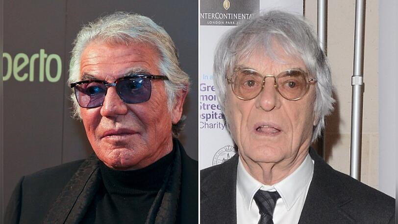 Sind beide mit über 80 Jahren noch einmal Vater geworden: Roberto Cavalli (l.) und Bernie Ecclestone.