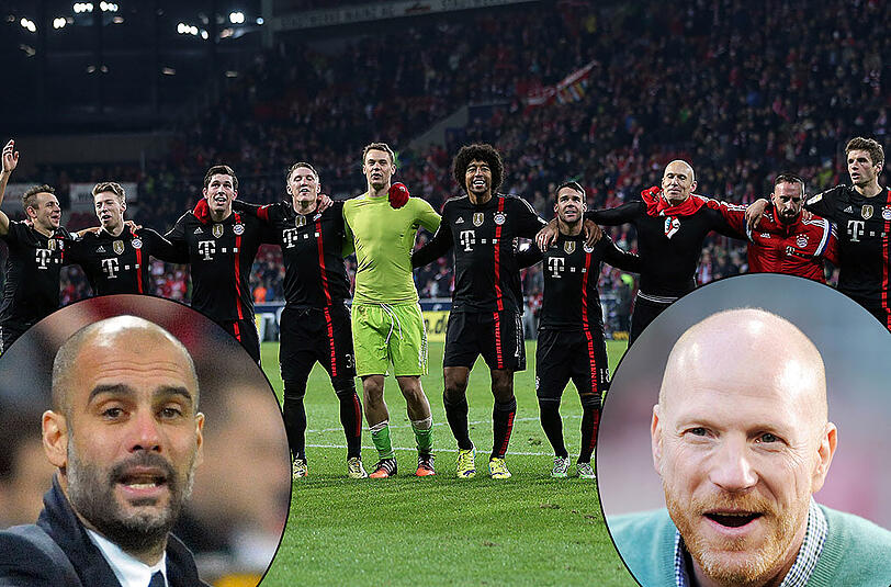 Als Herbstmeister in die Winterpause, jetzt ist Weihnachtsurlaub angesagt: Die Bayern mit Trainer Pep Guardiola und Sportvorstand Matthias Sammer.