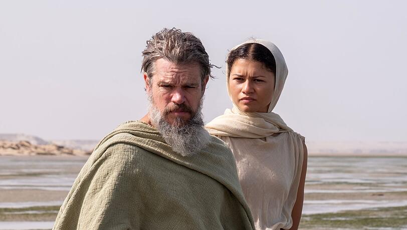 Christopher Nolan konnte zahlreiche Superstars f&uuml;r "Die Odyssee" gewinnen. Im Bild: Matt Damon als Odysseus und Zendaya als Athena.
