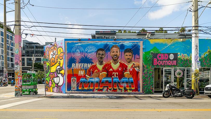 Spektakuläres Streetart-Kunstwerk des FC Bayern in Miami.