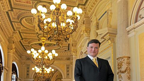 Dirigent Christian Thielemann in der Semperoper, einer seiner zukünftigen Wirkungsstätten mit der Sächsischen Staatskapelle.