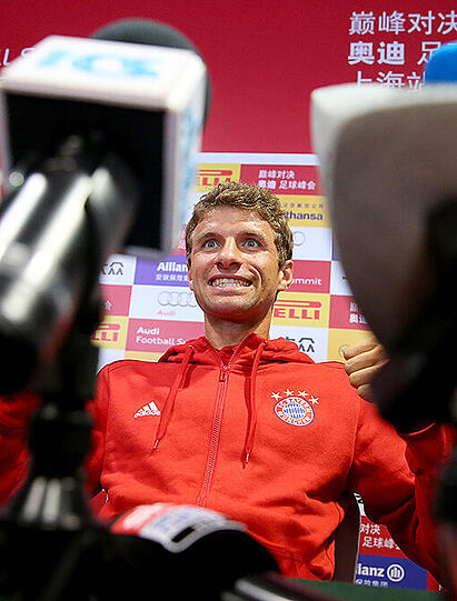Verbreitete gute Laune: Bayern-Profi Thomas Müller.