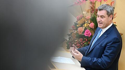Der bayerische Ministerpräsident Markus Söder (CSU) hält eine Rede im Bayerischen Landtag.