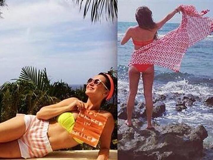 Katy Perry (l.) und Lea Michele genießen ihren Urlaub in der Sonne