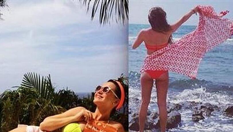 Katy Perry (l.) und Lea Michele genießen ihren Urlaub in der Sonne Katy Perry (l.) und Lea Michele genießen ihren Urlaub in der Sonne