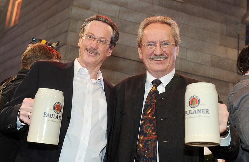 Das letzte Mal als Oberbürgermeister auf dem Nockherberg: Christian Ude (r) und der Schauspieler Uli Bauer.