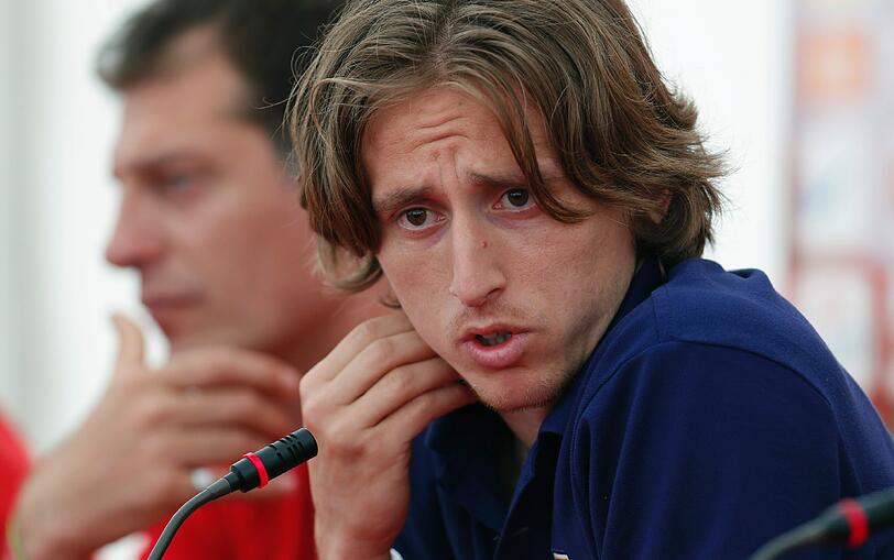 Ein perfekter Mittelscheitel: Kroatiens Spielmacher Luka Modric.