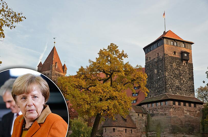 Angela Merkel wird am Mittag auf der Kaiserburg bei Nürnberg eintreffen.
