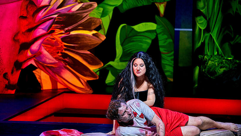 Parsifal mit Kundry im zweiten Akt. Parsifal mit Kundry im zweiten Akt.