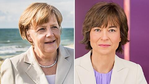 Angela Merkel (li.) wird am 28. November bei Maybrit Illner in der gleichnamigen ZDF-Talkshow zu Gast sein.