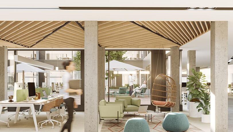 Moderne Büros sind im Inneren geplant. Moderne Büros sind im Inneren geplant.