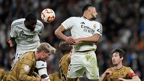 Der Kopfball zum Finale: Rüdiger erzielt für Real das entscheidende Tor.