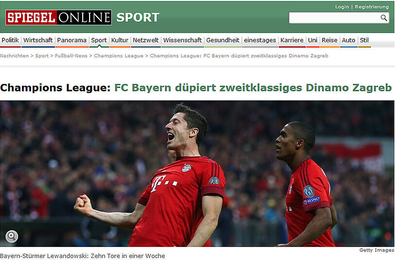 Dinamo nur zweitklassig, schreibt spiegel.de