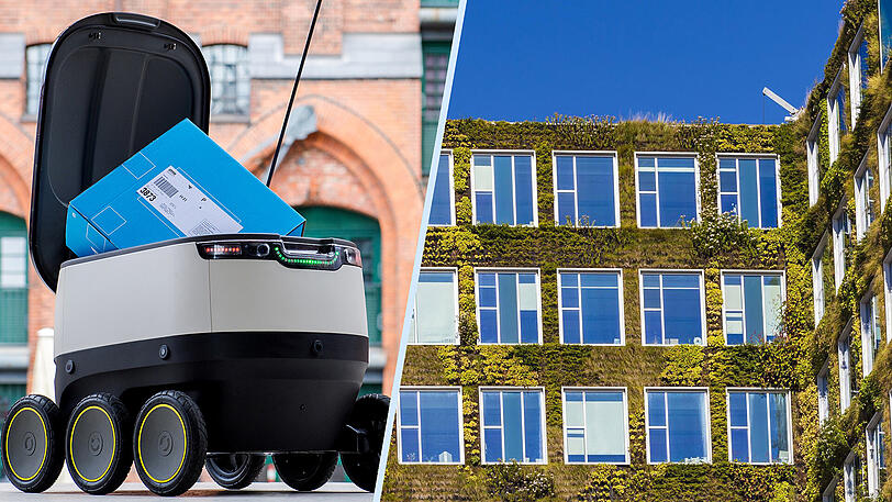 Wie sieht die Stadt der Zukunft aus? Begrünte Fassaden, Paket-Roboter - die AZ hat Experten zu ihren Visionen befragt.