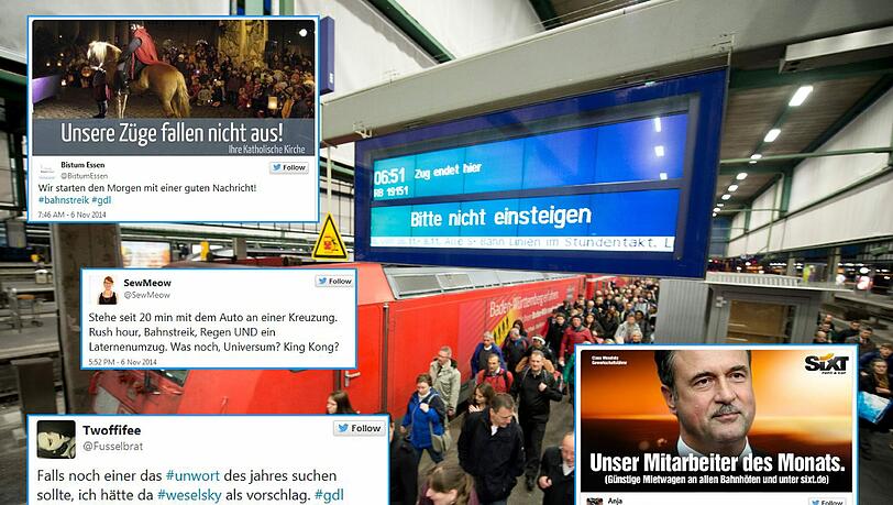 Der Bahnstreik sorgt für Galgenhumor bei den Twitter-Usern. Der Bahnstreik sorgt für Galgenhumor bei den Twitter-Usern.