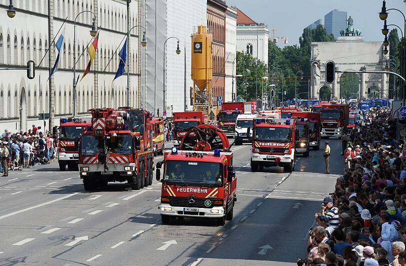 München feiert das 150-jährige Bestehen ihrer Feuerwehr mit einer großen Parade.