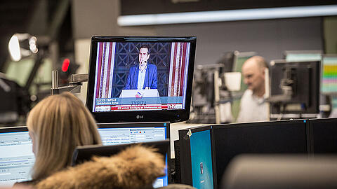 Börse in Frankfurt am Main nach der Brexit-Abstimmung. Foto: Frank Rumpenhorst